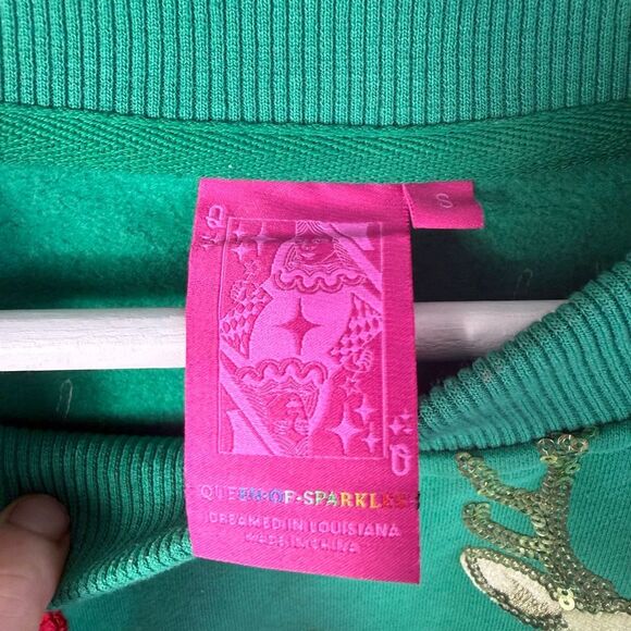 Queen of Sparkles Colorblock Reindeer Embellished Holiday Dress Size Small - Picture 6 of 10